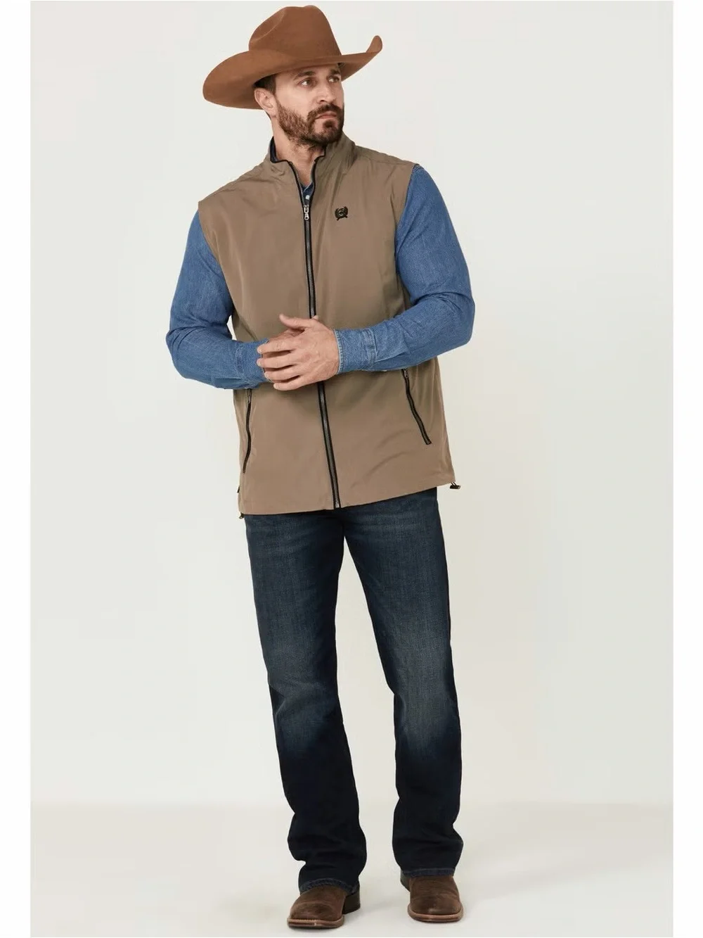 Cinch NWT Men's XL Lightweight Silicone Zip-Front Vest western cowboy